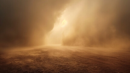 Dramatic stormy sky over the sand dunes. 3d render.  Desert storm.
