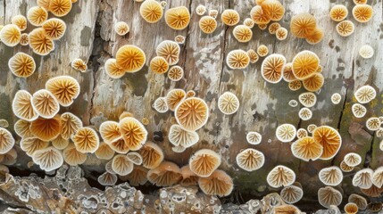 Close-up of mushrooms growing on a tree. Suitable for nature themes
