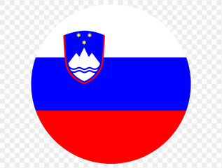 Slovenia flag button on png or transparent background. vector illustration. 