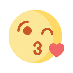 Kissing emoji vector design, ready to use icon
