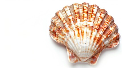 Obraz premium Detailed close-up of a shell on a white background. Perfect for nature and beach themes