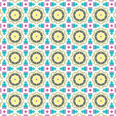 a seamless tile with geometric designs on it and a blue center