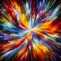 Obraz premium Vibrant Vertex abstract colorful shapes swirling and converging in a radiant display