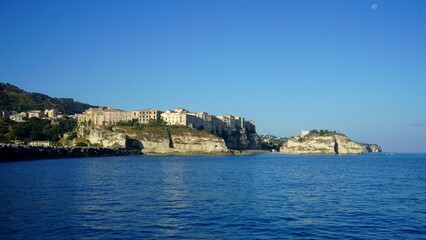 view of bay and harbor, Tropea, Italy