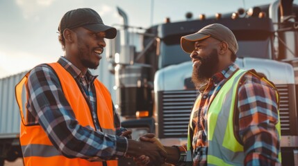 Truck Drivers Shaking Hands