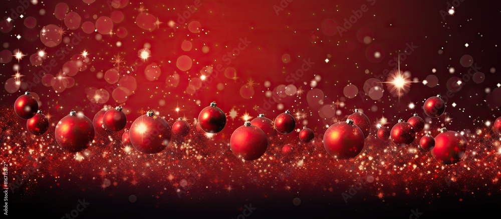 Poster A festive Christmas themed background featuring an area for adding text or images. with copy space image. Place for adding text or design