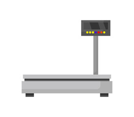Vector of a white background with a weight scale