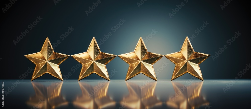 Fototapete After receiving the service the idea of assessing a 5 star rating. with copy space image. Place for adding text or design
