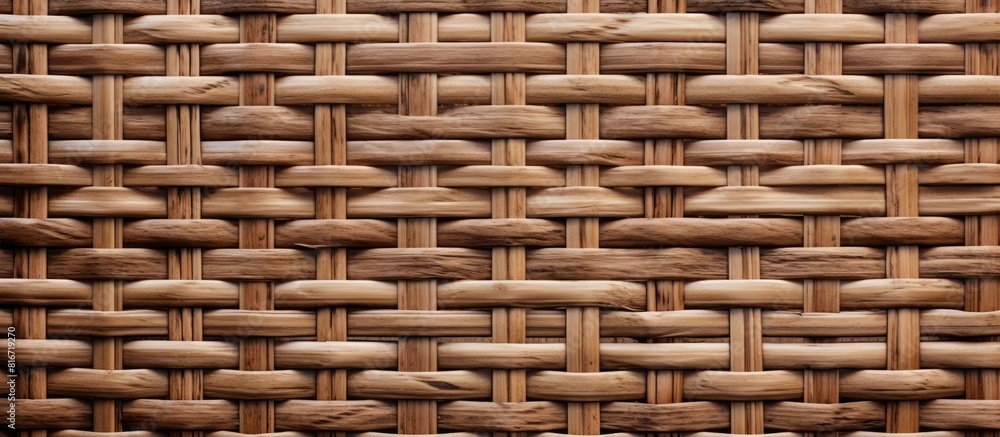 Poster a stunning brown wicker fence provides a captivating background in the close up copy space image