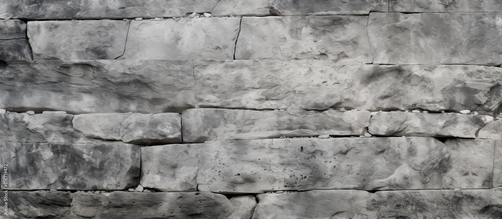 Poster Stone or concrete wall with rough texture covered in lines and scratches Can be used as a background image with copy space for text or decoration Ideal as a template for various themes