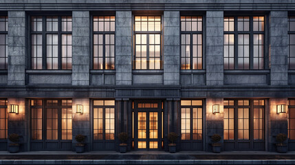 architectual building facade with windows