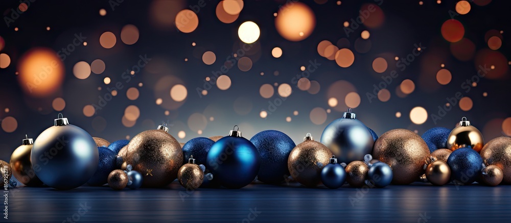 Poster A festive holiday backdrop showcasing decorative balls Perfect for adding copy space to your images