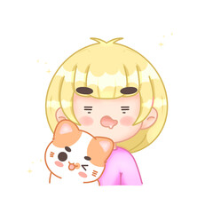 The girl with the orange cat