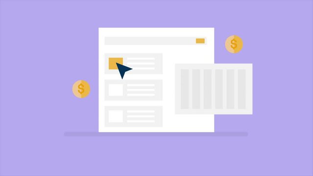 pay per click ads driving more traffic, Website traffic from PPC campaign, paid advertising network, higher click rate. Animation video clip.