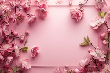 Fototapeta premium frame of some flowers in the corner 