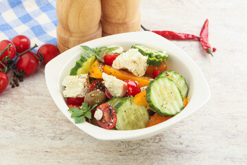 Greek salad with feta cheese