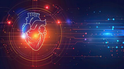 Fototapeta premium medical healthcare background wallpaper featuring heart shape and futuristic