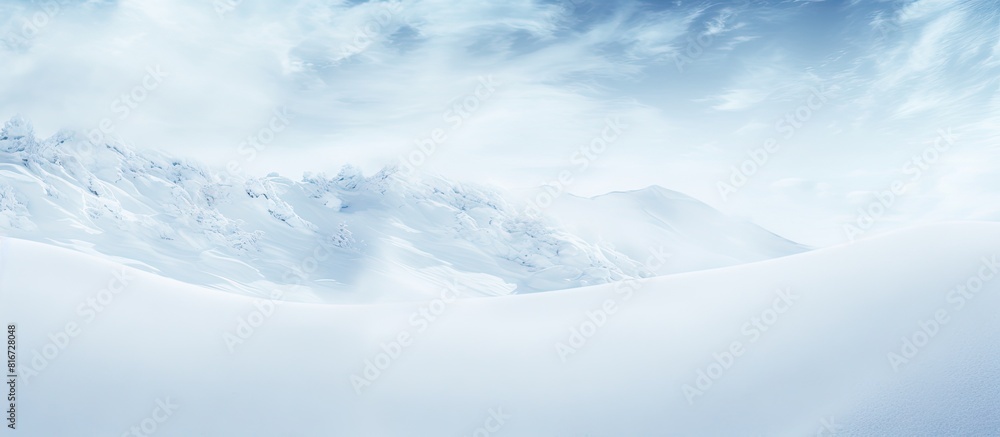 Poster copy space image of the snowy white background showcasing its unique texture
