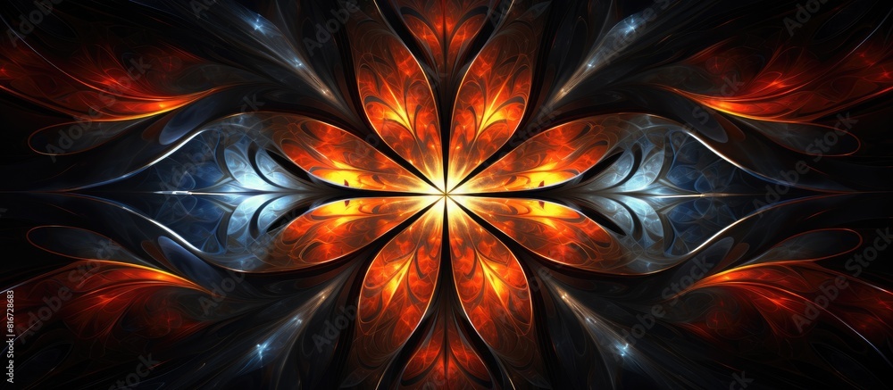 Poster a surreal abstract background with an intricate kaleidoscope pattern perfect for design and using as