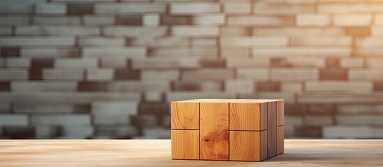 A wooden cube block with a question mark rests on a cement table surrounded by a column of wooden blocks There is copy space for an image The background provides a perfect setting for frequently asked