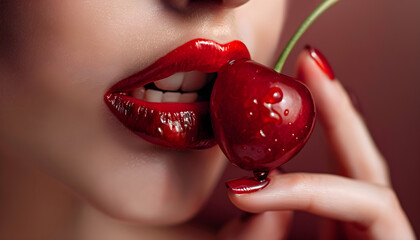 woman with cherry