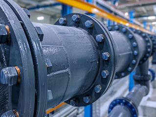 Detailed View of Industrial Pipe Connections