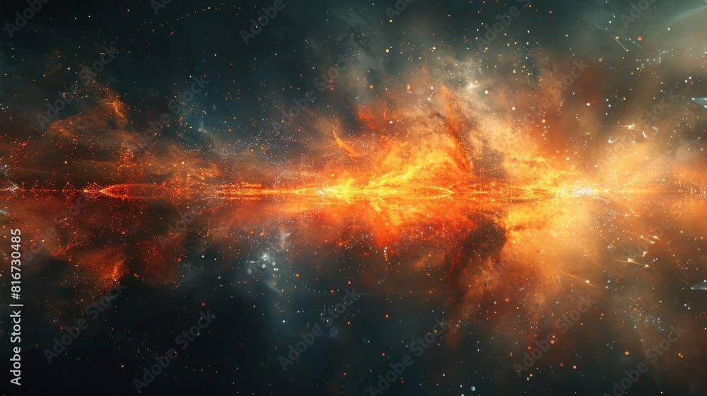 Poster abstract wave digital artwork representing the concept of data transformation hi-technology and anal