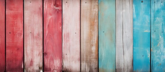 A vintage wooden fence with cracked paint creates a retro wood background for an outdoor web banner featuring a white vignette and copy space image