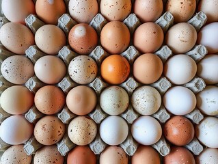 Top View of Eggs in Tray