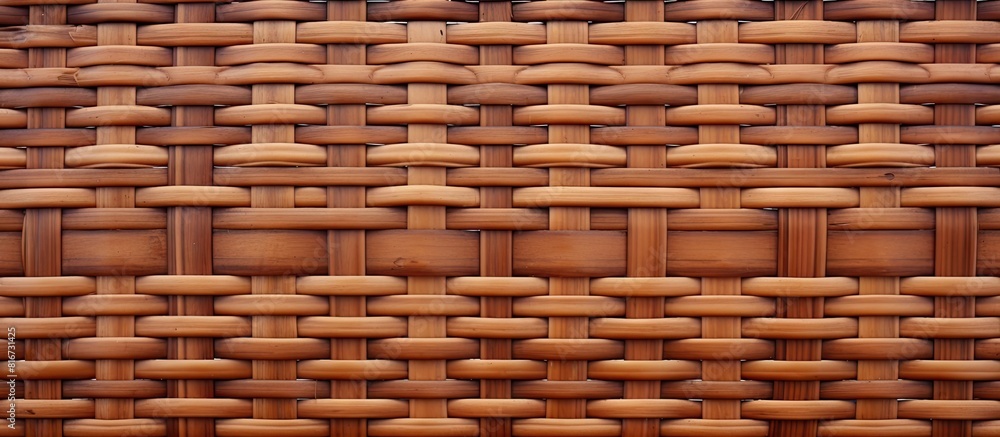 Poster a stunning brown wicker fence provides a captivating background in the close up copy space image