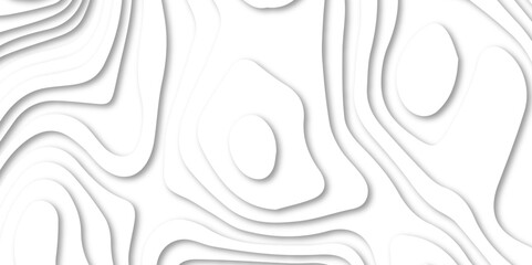 Modern 3D Papercut Layered Abstract Background with Wavy Topographic Patterns, Geometric Shapes, and Seamless Grey and White Curves for Business, Design, and Creative Art Illustrations.