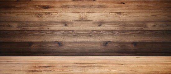 Fototapeta premium Copy space image of a wooden table top or laminate floor providing a textured background