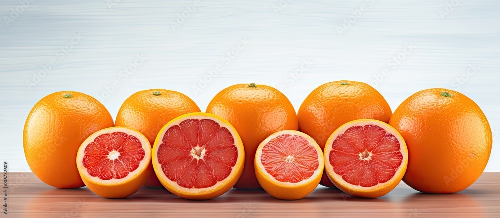 Aufkleber A vibrant image of red oranges against a blank background perfect for adding text or graphics. with copy space image. Place for adding text or design