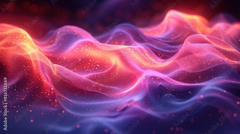 Poster abstract wave digital artwork representing the concept of data transformation hi-technology and anal