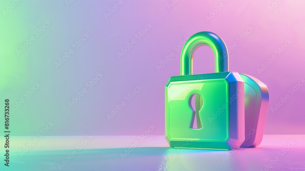 Poster 3d render of good password, concept of privacy, secure data protection, computer or phone access sec