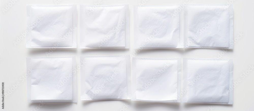 Poster Top view of wet wipes isolated on a white background in a copy space image
