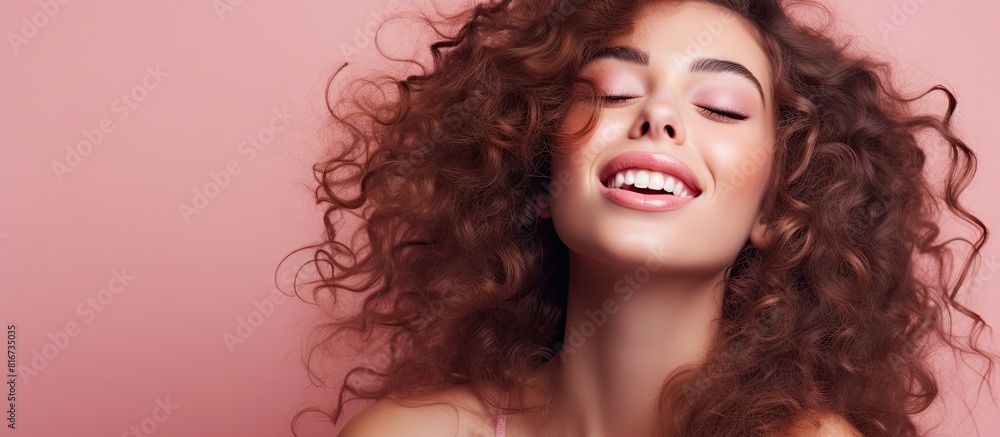 Aufkleber a young and attractive woman sending kisses to the camera in a playful manner. with copy space image