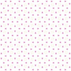 Vibrant pink flowery pattern composed of small stars, featured on a white background