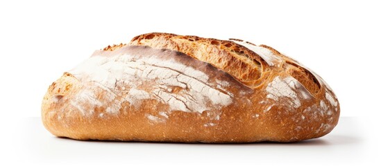 A copy space image of freshly baked bread against a plain white background