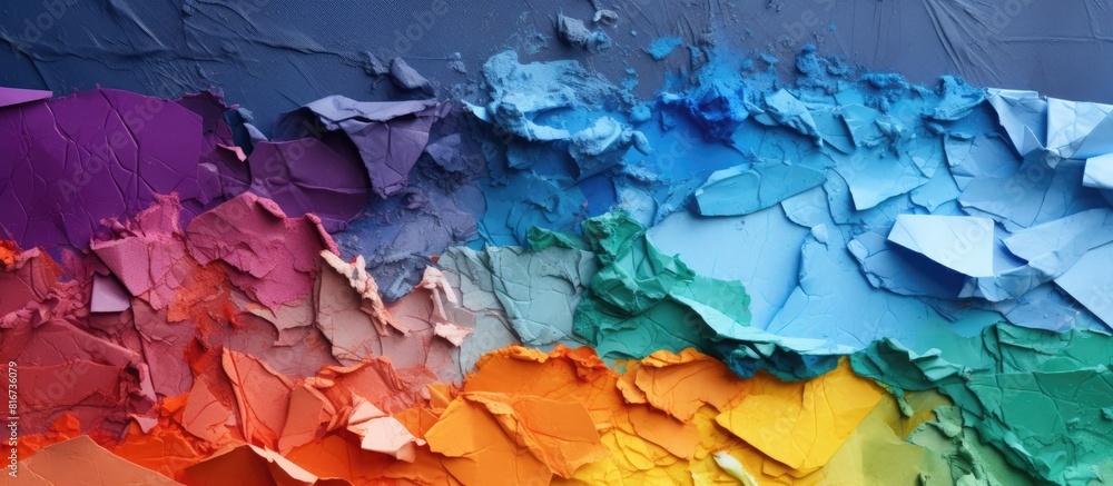 Poster The torn colored paper provides a blank area for adding content or images. with copy space image. Place for adding text or design
