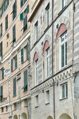 Fototapeta na wymiar palazzi storici di genova italia, historical buildings in genoa italy 