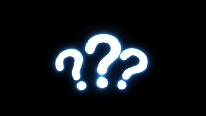 question mark neon animated question mark appears bounce 4k alpha - Powered by Adobe