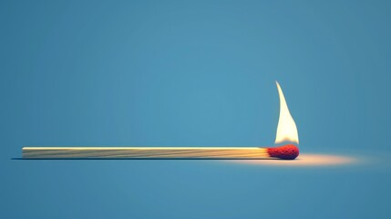 Visual of a lit matchstick flat design side view spark of idea theme animation Split-complementary color scheme