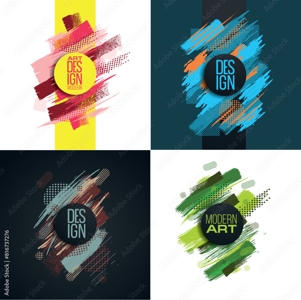 Aufkleber vector brush stroke chalk lines marks kit crayon doodle, frame for text modern art graphics for hips