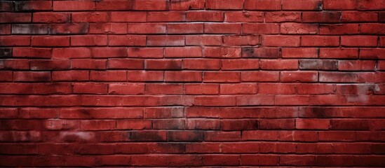 A red painted brick wall forms an artistic pattern with ample copy space image