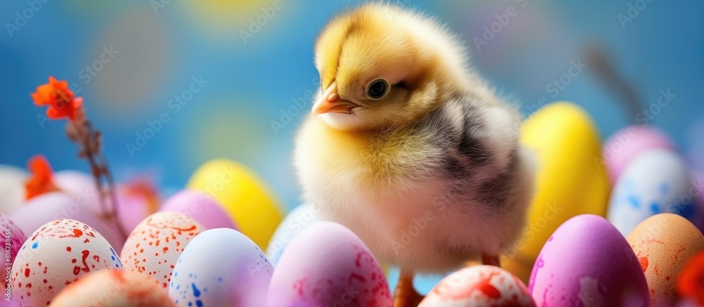Aufkleber a small chick that is associated with easter celebrations often depicted in vibrant colors and patte