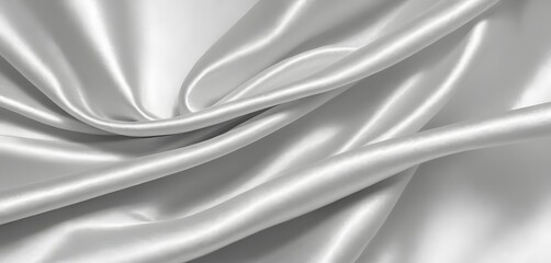 Fototapeta premium White gray satin texture that is white silver fabric silk panorama background with beautiful soft blur pattern natural