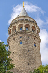 Fototapeta na wymiar Galata Tower Historic Landmark Structure at Beyoglu Istanbul Turkey