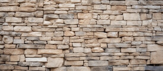 Obraz premium A background of a wall made of stones with a textured appearance suitable for including copy space in an image