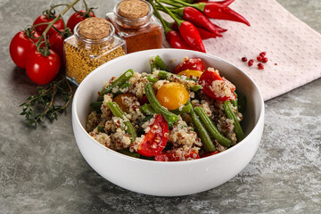 Vegan boiled quinoa with vegetables